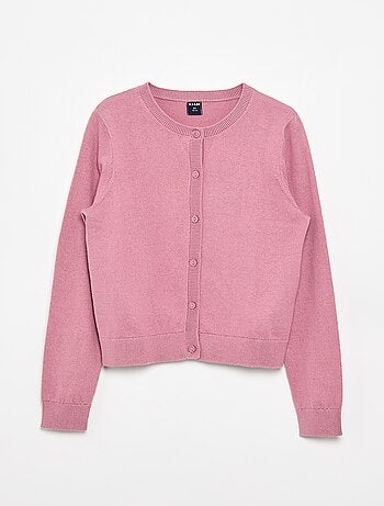 Gilet col rond léger uni