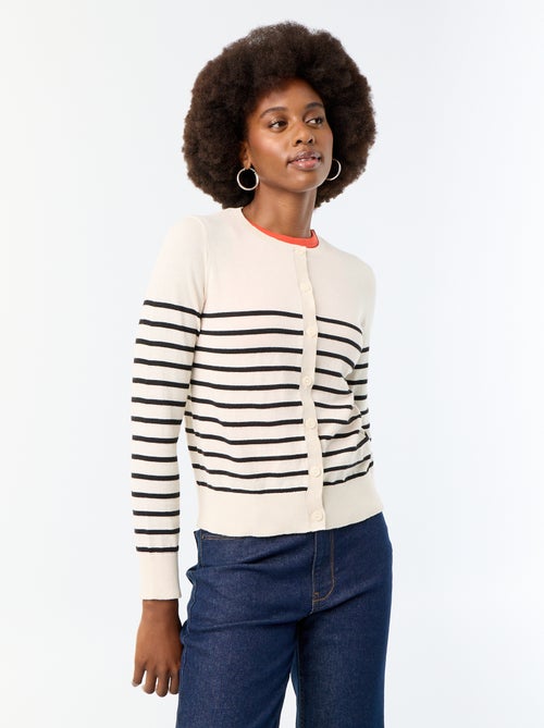 Gilet col rond uni - Kiabi Gilet col rond uni - Kiabi