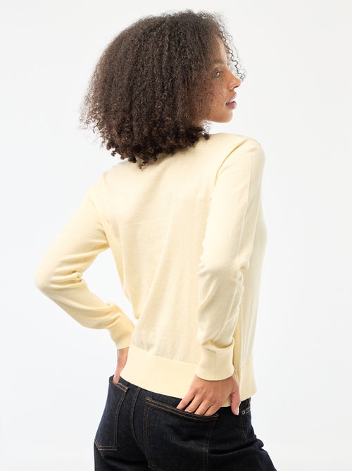 Gilet col rond uni - Kiabi