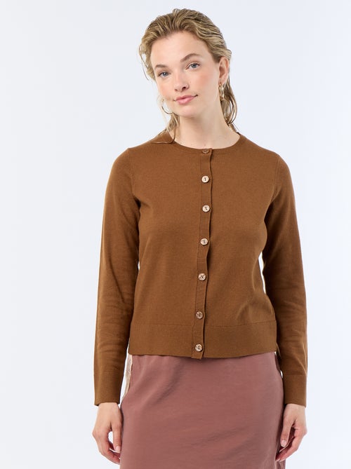 Gilet col rond uni - Kiabi Gilet col rond uni - Kiabi