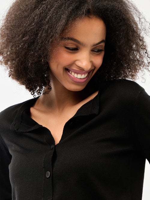 Gilet col rond uni - Kiabi