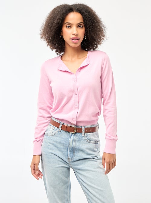 Gilet col rond uni - Kiabi