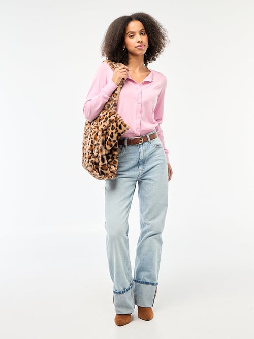 Gilet col rond uni - Kiabi