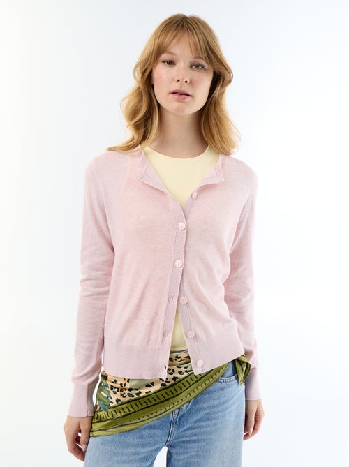 Gilet col rond uni - Kiabi