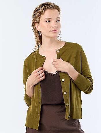 Gilet col rond uni