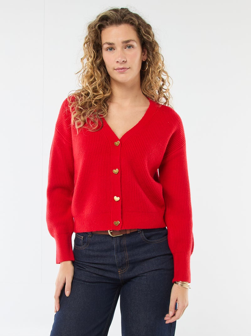 Cardigan bébé garçon col marin - Blanc/rouge | Paris