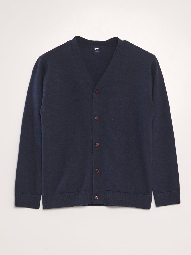 Gilet col V Bleu - Kiabi