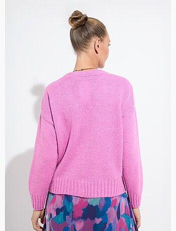 Gilet col V boutonné mélange mohair - Afibel