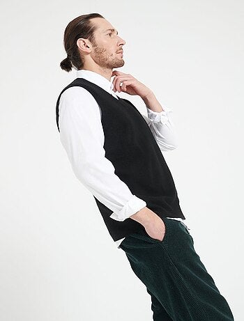 Gilet col V sans manches homme 100% cachemire - LUKE 9