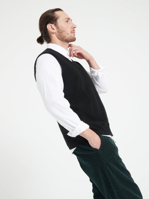 Gilet col V sans manches homme 100% cachemire - LUKE 9 - Kiabi