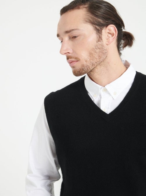 Gilet col V sans manches homme 100% cachemire - LUKE 9 - Kiabi