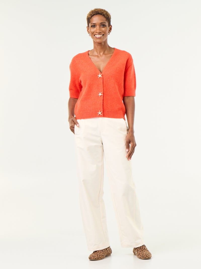 Gilet col V sans manches Rouge - Kiabi