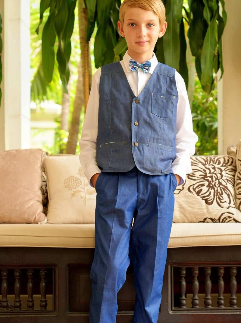 Gilet Costume Mariage      ST GERMAIN - La Faute à Voltaire Bleu - Kiabi