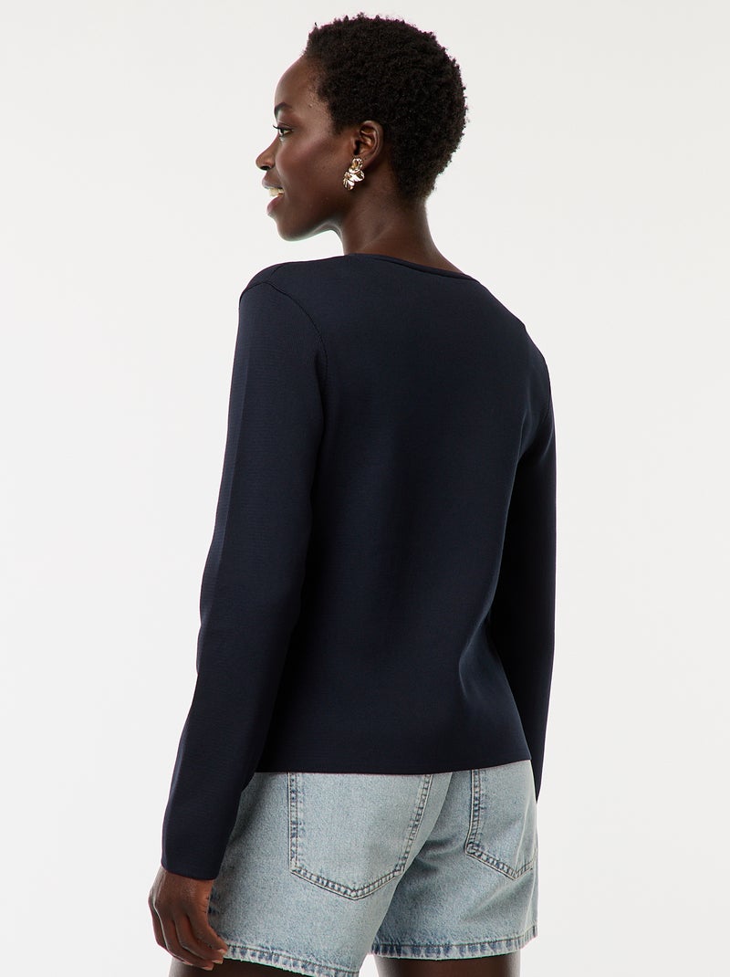 Gilet côtelé à manches longues Bleu - Kiabi