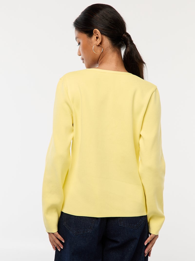 Gilet côtelé à manches longues Jaune - Kiabi