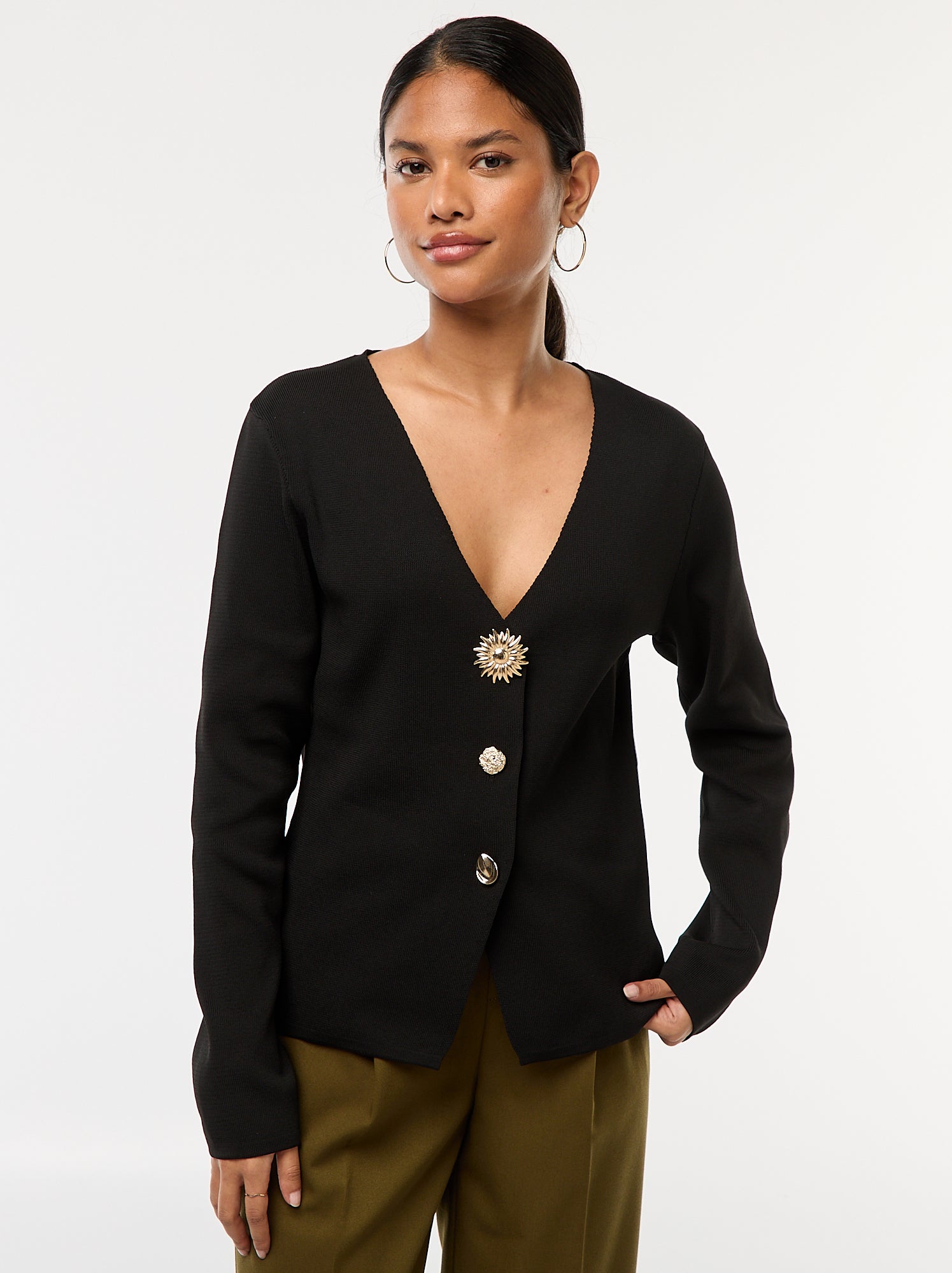 Gilet côtelé à manches longues