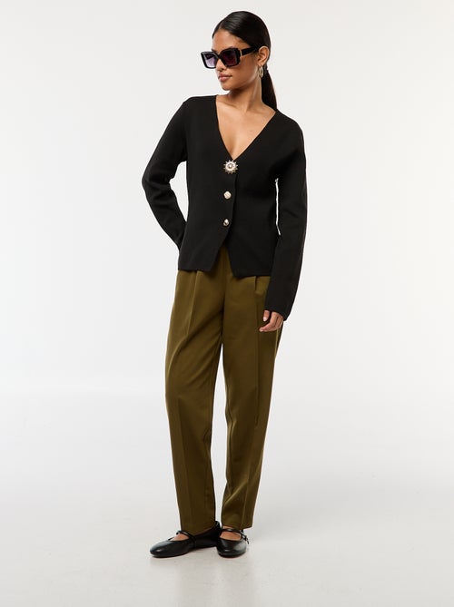 Gilet côtelé à manches longues - Kiabi