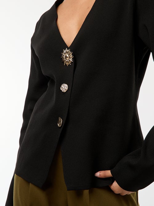 Gilet côtelé à manches longues - Kiabi