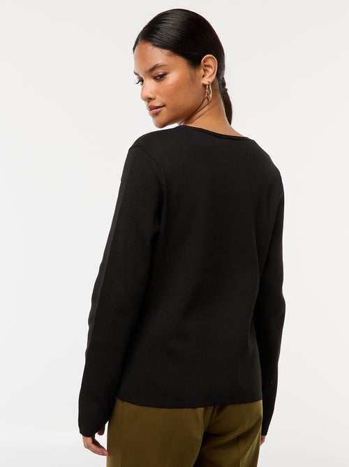 Gilet côtelé à manches longues - Kiabi