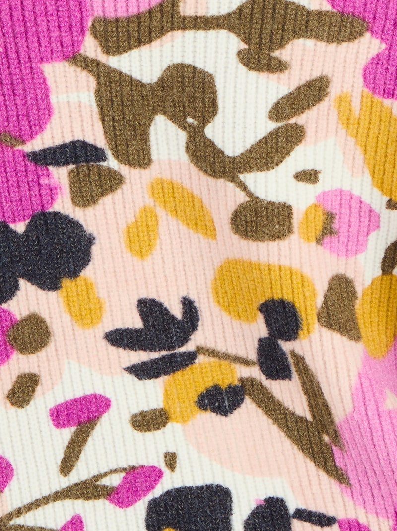 Gilet côtelé imprimé fleurs - Damart Blanc - Kiabi