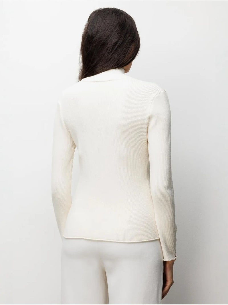 Gilet coupe ajustée à col roulé mi-long et fermeture boutonnée mixray Beige - Kiabi