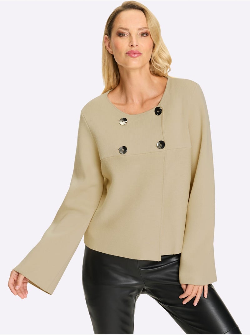 Gilet Coupe Moderne - Taille Standard - Helline Sable - Kiabi