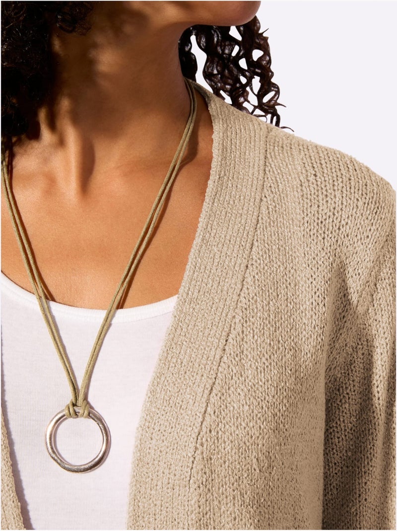 Gilet Coupe Ouverte Affinante - Taille Standard - Witt Sable - Kiabi