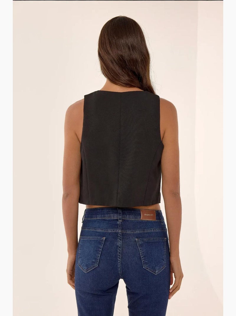 Gilet court à boutons hiccup Noir - Kiabi