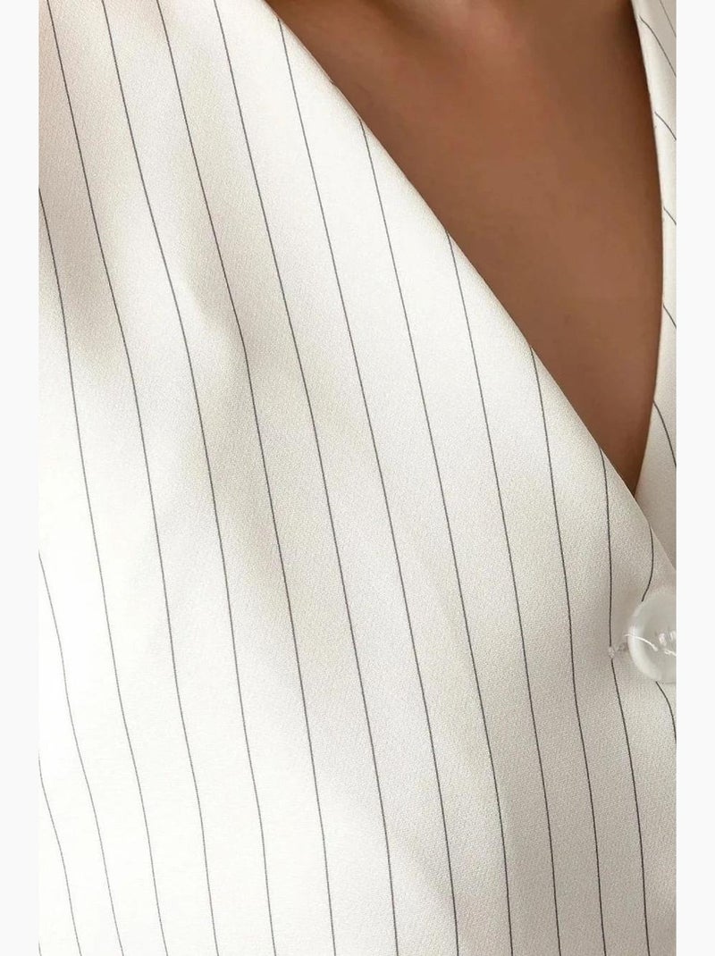Gilet court ajusté à rayures collection pika hiccup Blanc - Kiabi