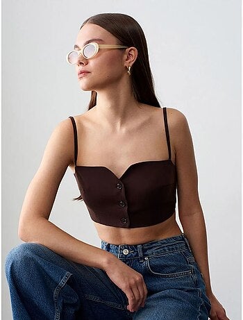 Gilet court ajusté en tencel pour femme dilvin