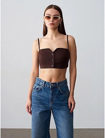Gilet court ajusté en tencel pour femme dilvin