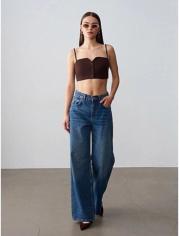 Gilet court ajusté en tencel pour femme dilvin