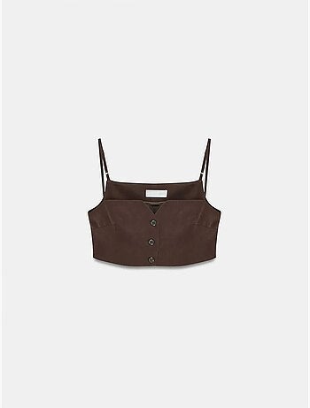 Gilet court ajusté en tencel pour femme dilvin