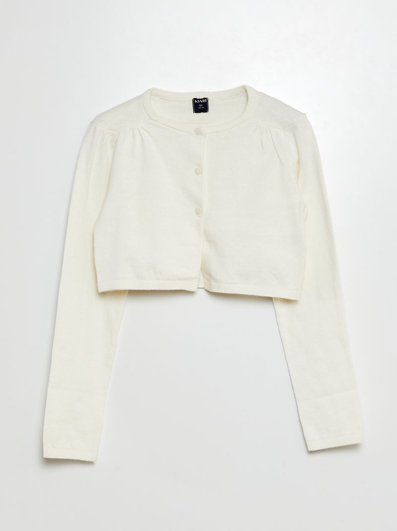 Gilet court bolero côtelé blanc - Kiabi