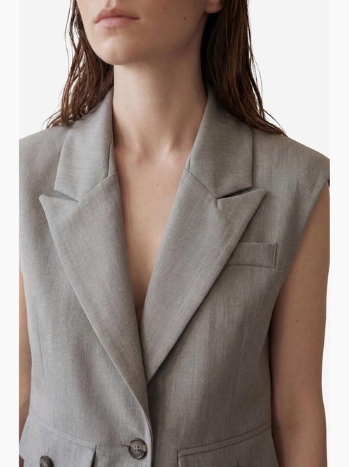 Gilet court boutonné à col de veste my fashion - Kiabi