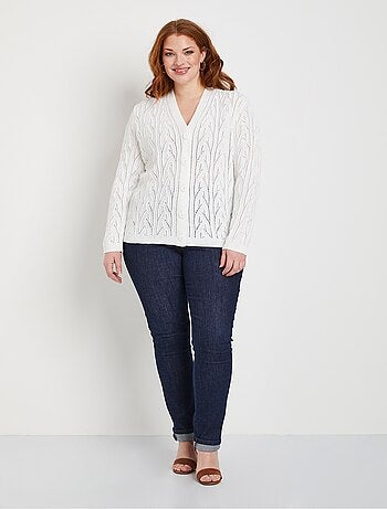 Gilet court boutonné ajouré - Afibel