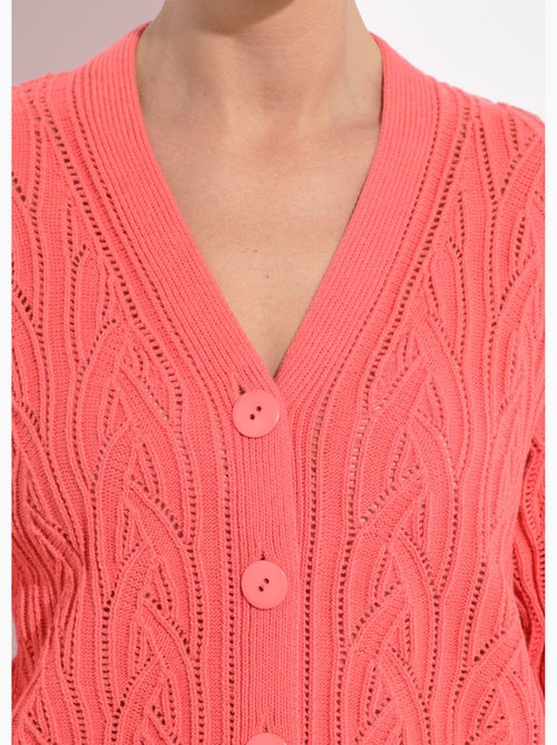 Gilet court boutonné ajouré - Afibel - Kiabi
