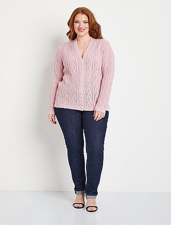 Gilet court boutonné ajouré - Afibel