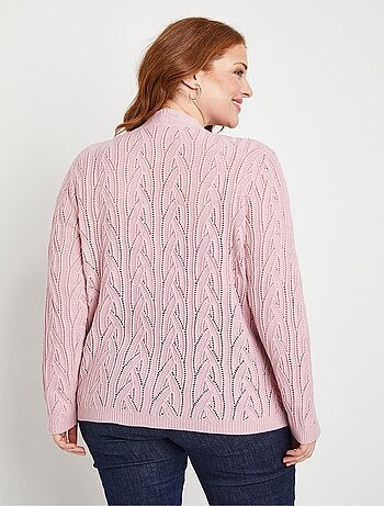 Gilet court boutonné ajouré