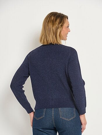 Gilet court col V boutons contrastés