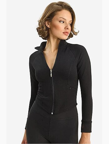 Gilet court côtelé coupe slim avec fermeture éclair lucci
