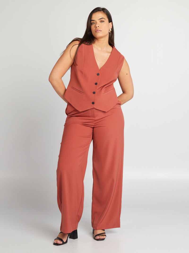 Gilet court de tailleur sans manches Rouge - Kiabi