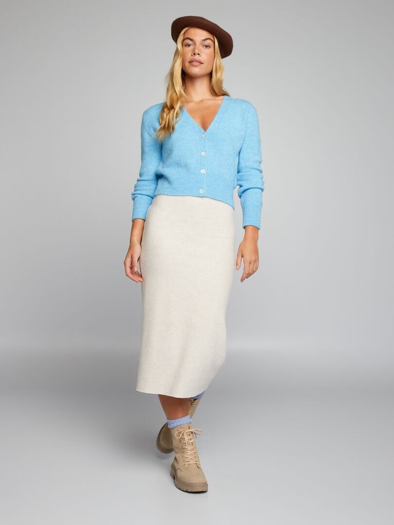 Gilet doublé à capuche bleu gris fille | La Halle