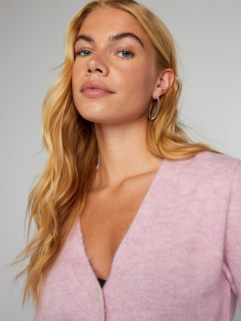 Gilet en maille NORA coloris rose - Nos dernières nouveautés