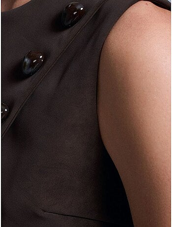 Gilet court en simili cuir à boutons dilvin