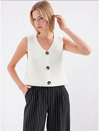 Gilet court en tricot boutonné bdart