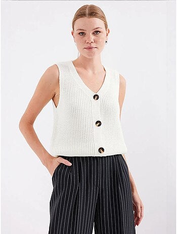 Gilet court en tricot boutonné bdart