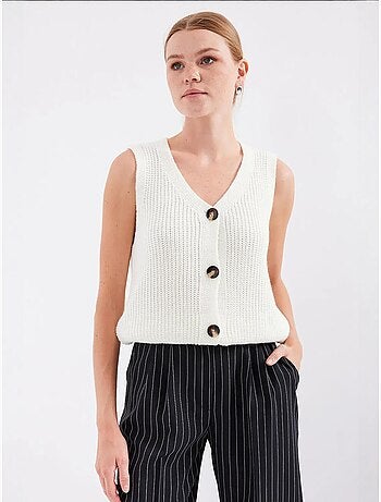 Gilet court en tricot boutonné bdart