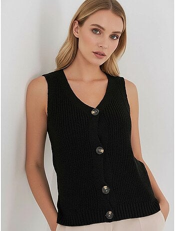 Gilet court en tricot boutonné bdart