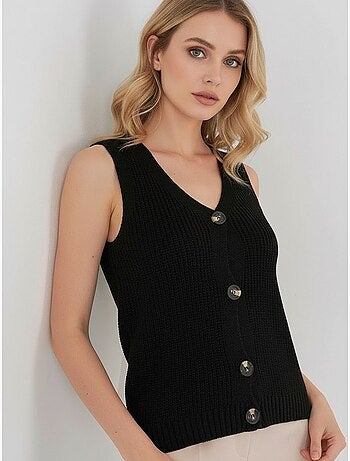 Gilet court en tricot boutonné bdart